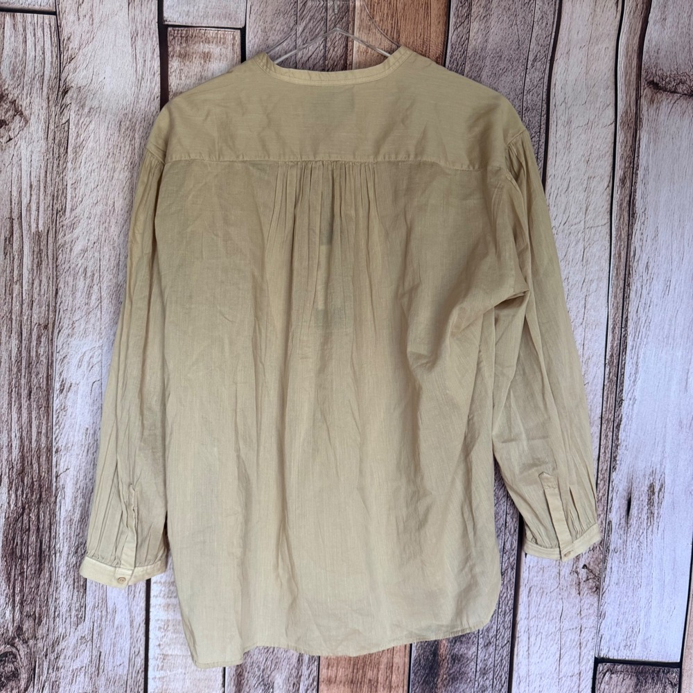 Nili Lotan Blouse Neville Sandstone Cotton Quiet Luxury Peasant Top Small  NWT - Picture 2 of 10